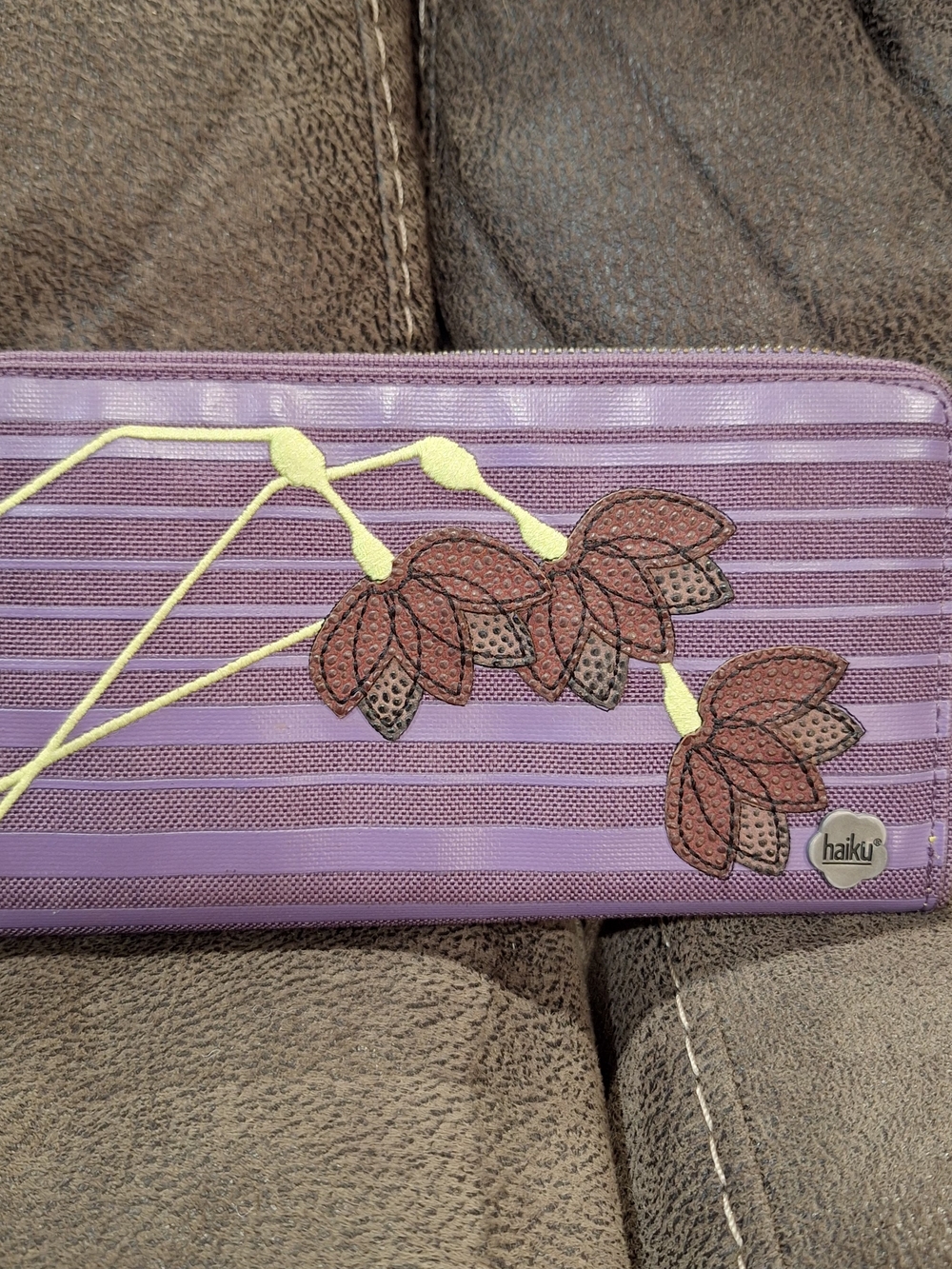Haiku Purple Floral Zip Wallet